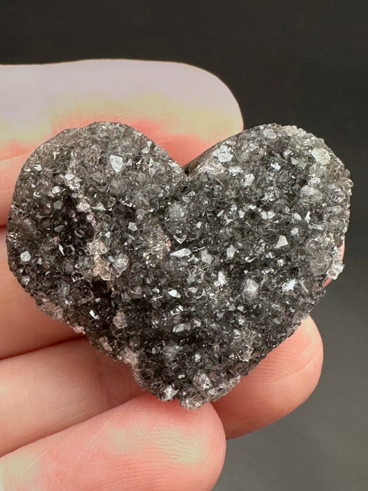 Black/Deep Purple Amethyst Geode Heart