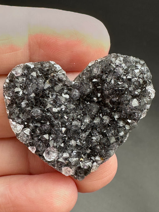 Black Amethyst Geode Heart