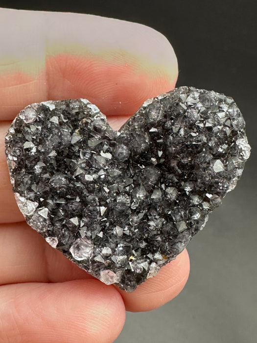 Black Amethyst Geode Heart