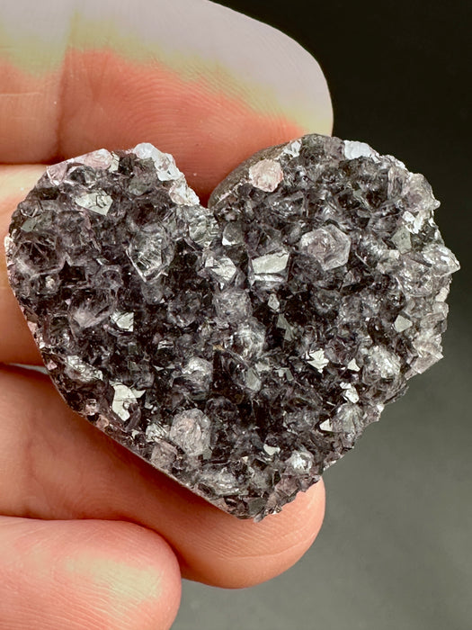 Black Amethyst Geode Heart