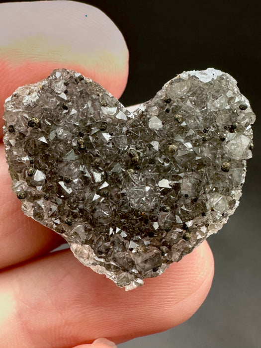 Black/Deep Purple Amethyst Geode Heart