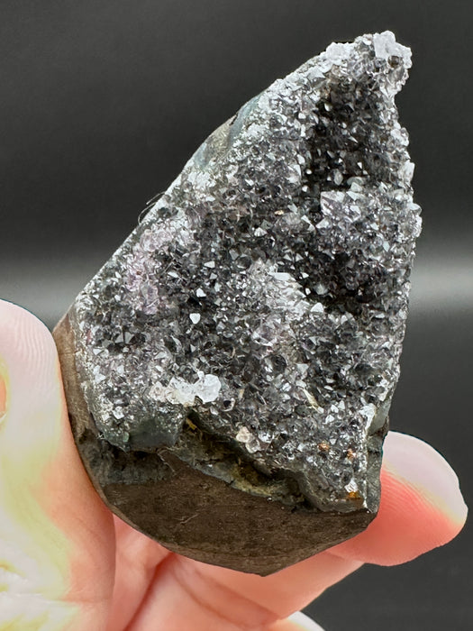Black Amethyst Geode Flat Base