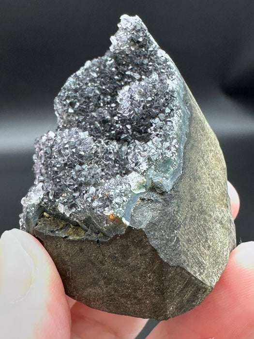Black Amethyst Geode Flat Base