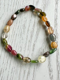 Watermelon Tourmaline Bead Bracelet