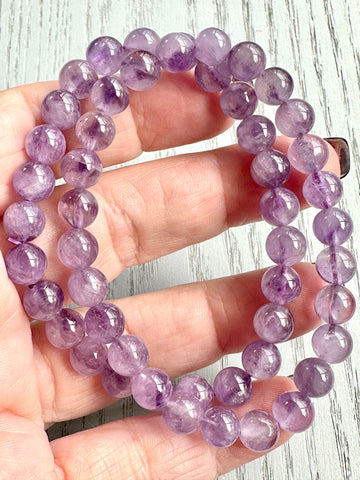 Amethyst Bead Bracelet (Soft Lilac Colour)