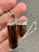 Smoky Quartz Double Natural Point Pendant on high quality Silver plated chain