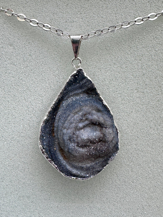 Sparkling Chalcedony Teardrop Pendant