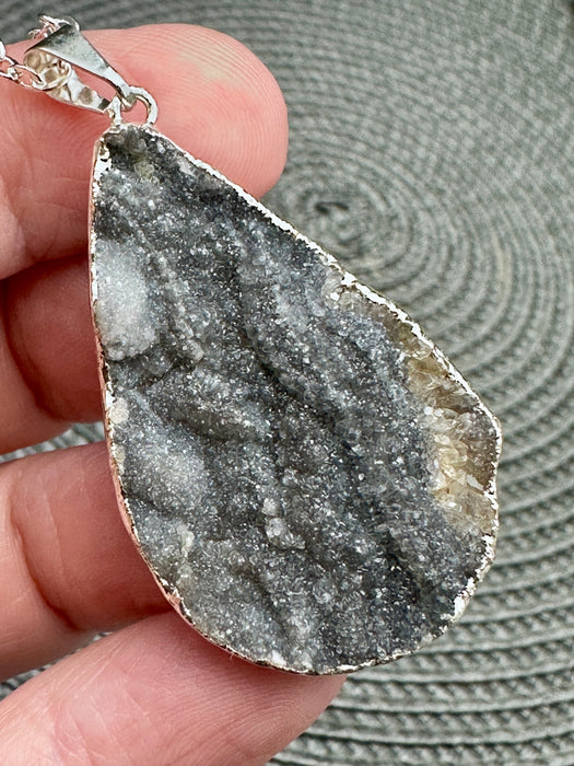 Sparkling Chalcedony Teardrop Pendant