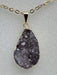 Amethyst Geode Teardrop enveloped in Gold Plating on a Gold Plated Chain