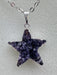 Amethyst Geode Star enveloped in Silver Plating on a Silver Plated Chain