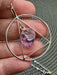 Silver Plated Natural Point Amethyst Pendant with Inscribed Triangle on Silver Plated Chain