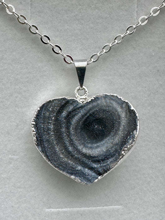 Sparkling Chalcedony Heart Pendant