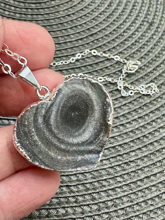 Sparkling Chalcedony Heart Pendant