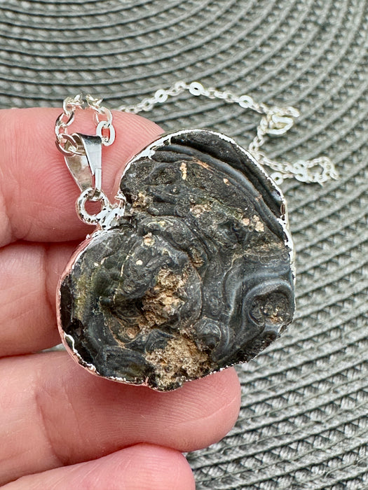 Sparkling Chalcedony Heart Pendant