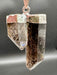 Smoky Quartz Double Natural Point Pendant on high quality Silver plated chain
