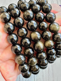 Golden Sheen Obsidian Bead Bracelet