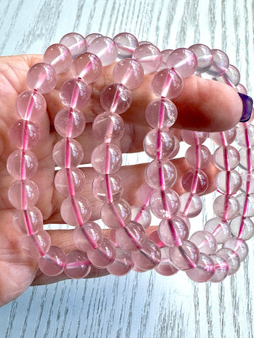 High Quality Star Rose Quartz Bead Bracelet