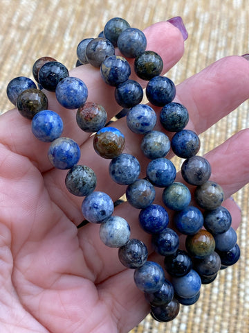 Dumortierite Bead Crystal Bracelet