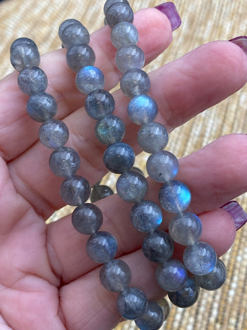 Labradorite Crystal Bead Bracelet