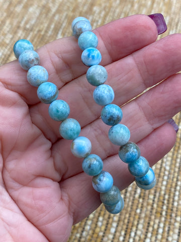 Larimar Bead Bracelet Crystal