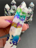 Aura Zebra Jasper Point Crystal