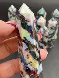 Aura Zebra Jasper Point Crystal