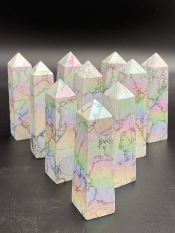 Aura Howlite Crystal Points