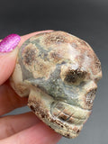 Green Russian Flower Agate Crystal Skull