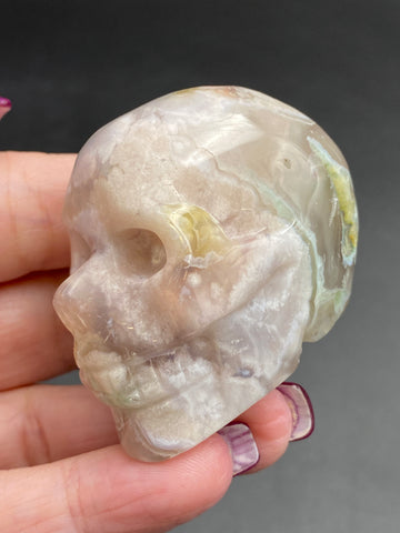 Flower Agate Crystal Skull