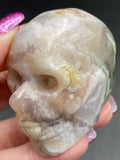 Flower Agate Crystal Skull