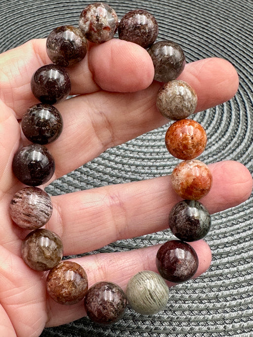 Garden Quartz Lodolite Crystal Bead Bracelet