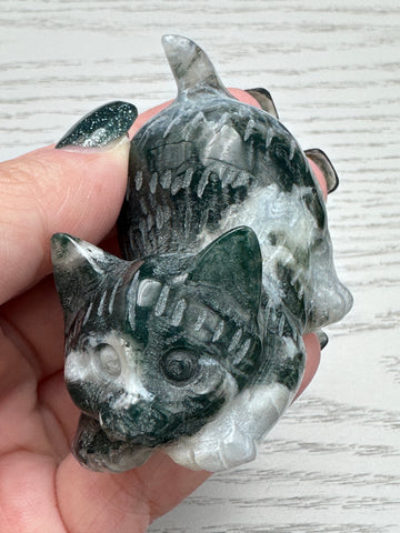 Crystal Moss Agate Cat