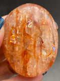 Fire Quartz Crystal Palm Stone