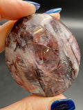 Fire Quartz Crystal Palm Stone