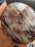 Fire Quartz Crystal Palm Stone