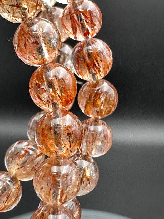 Rich Red/Copper Rutile Bead Bracelet 