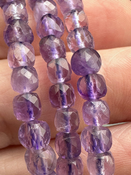 Amethyst Crystal Faceted Bead Bracelet