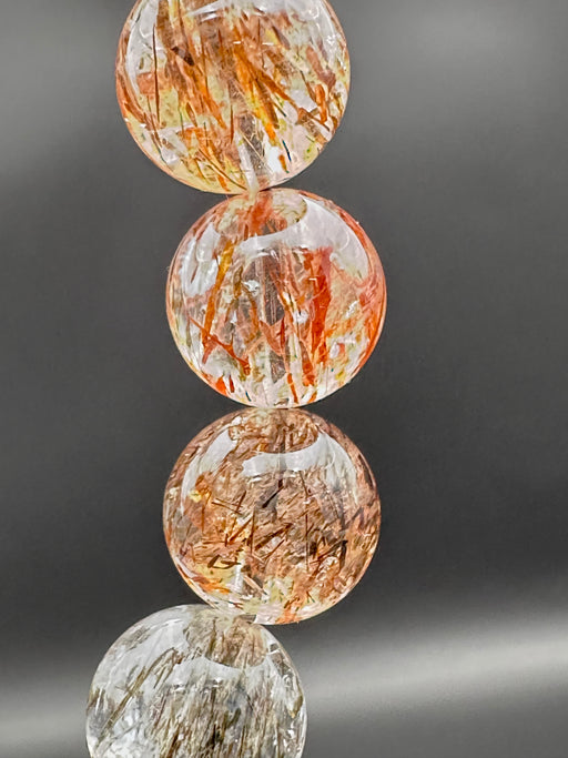 Stunning Red/Copper/Black Rutile Bead Bracelet