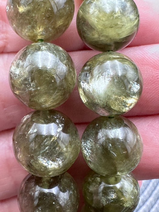 Green Mica Bead Bracelet - Various Sizes