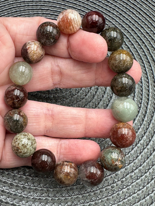 Garden Quartz (Scenic Lodolite) Bead Bracelet - Various Sizes