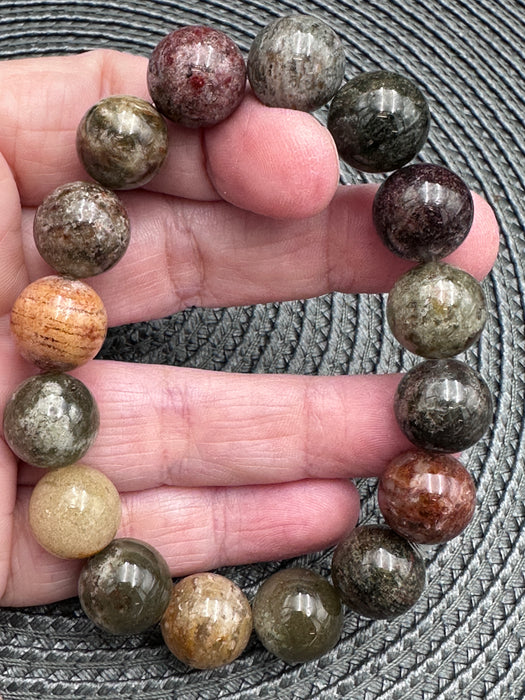 Garden Quartz (Scenic Lodolite) Bead Bracelet - Various Sizes