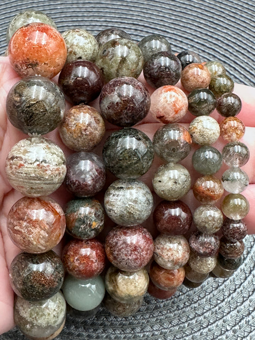 Garden Quartz (Scenic Lodolite) Bead Bracelet - Various Sizes