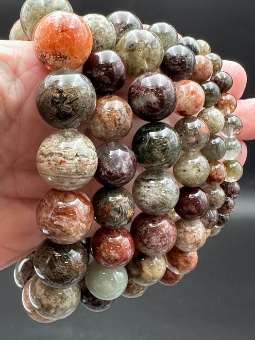 Garden Quartz (Scenic Lodolite) Bead Bracelet - Various Sizes