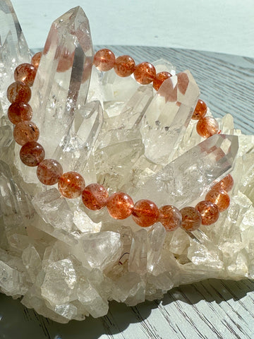 Gold Sunstone Crystal Bead Bracelet