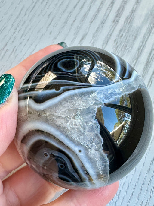 Black Agate Crystal Sphere