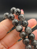 Black Tourmaline in Quartz Crystal Bead Bracelet