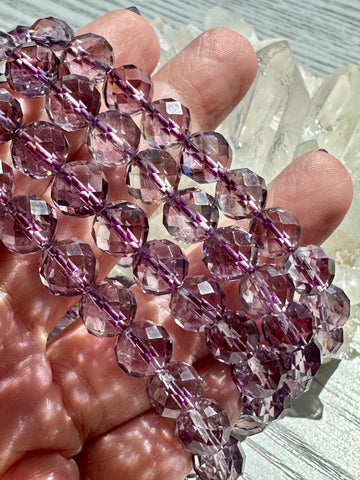 Amethyst Crystal Faceted Bead Bracelet