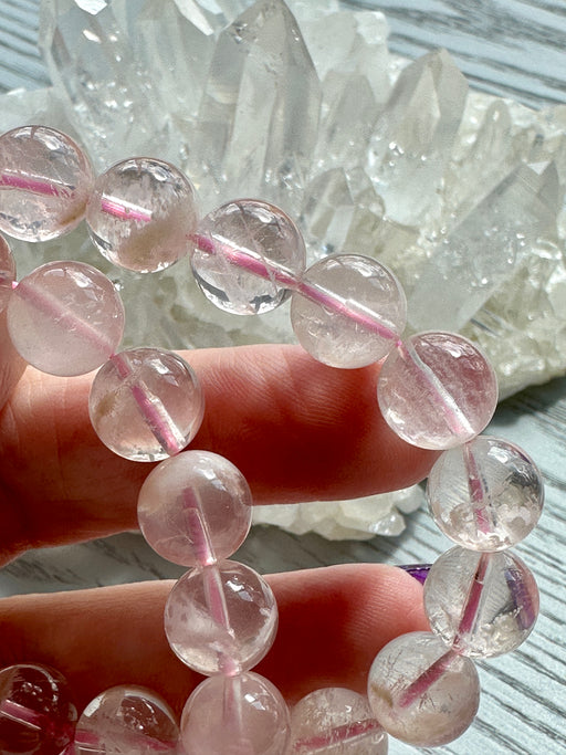 Pink Phantom Ghost Crystal Bead Bracelet