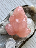 Rose Quartz Crystal Frog