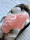 Rose Quartz Crystal Frog